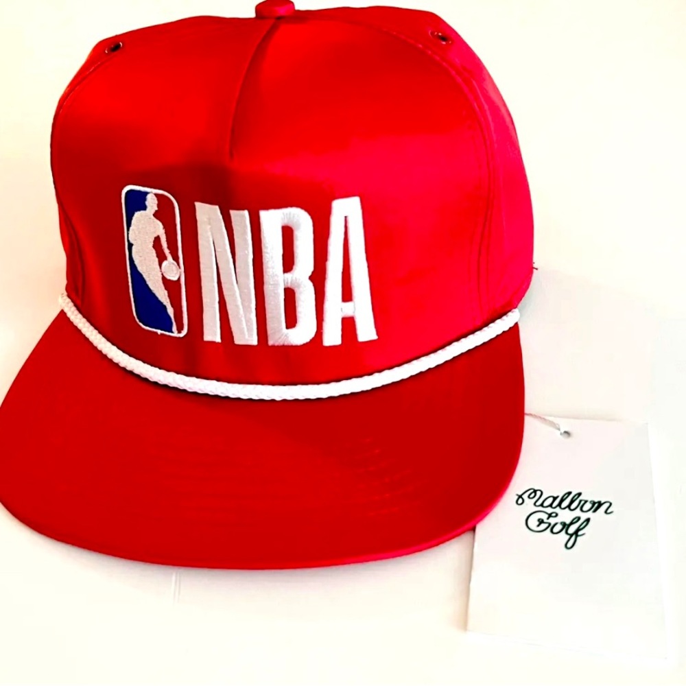 Malbon Golf x NBA Red Adjustable Hat